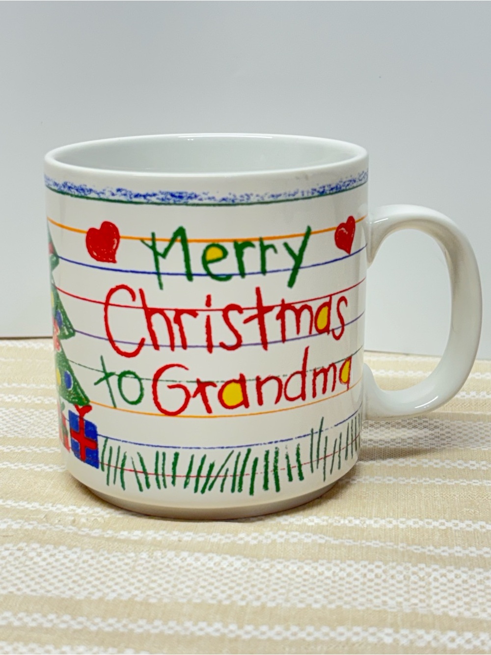 Coffee Mug “Merry Christmas To Grandma” VTG 80s Papel Cups Excellent Condition